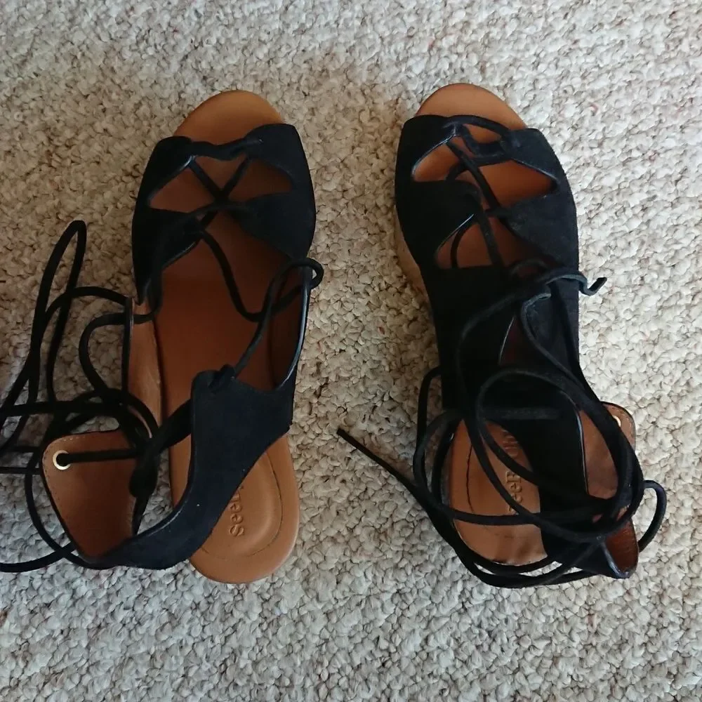 See by Chloé Liana Suede Gladiator Sandals size 38.5